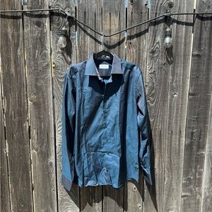 Eton Blue Green Slim Fit Signature Twill Formal Button Down Business Shirt 41/16